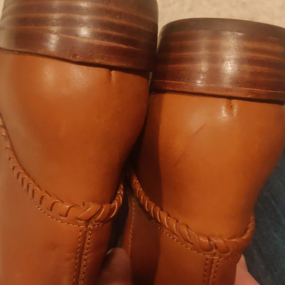 New!UGG Gracen Whipstitch Brown Leather Knee High Tall Riding Boot Women Y2K